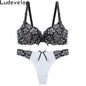 Good Quality Sexy Brassiere Embroidered Underwear Set ABC Cup Women Bra Set Push Up Lace Bra Thong Sets