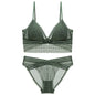 Sexy French Lace U Big Backless Bra and Panties Set Underwear Wireless Triangle Thin Cup Lingerie Women 2020 New Bralette