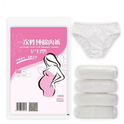 4pcs/lot Cotton Disposable Panties Maternity Underwear Women's Travel Prenatal Postpartum Childbirth Pregnancy Briefs
