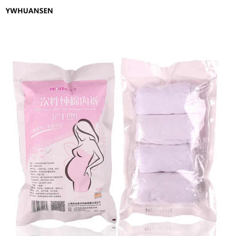 4pcs/lot Cotton Disposable Panties Maternity Underwear Women's Travel Prenatal Postpartum Childbirth Pregnancy Briefs