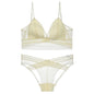 Sexy French Lace U Big Backless Bra and Panties Set Underwear Wireless Triangle Thin Cup Lingerie Women 2020 New Bralette
