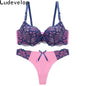 Good Quality Sexy Brassiere Embroidered Underwear Set ABC Cup Women Bra Set Push Up Lace Bra Thong Sets