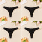 4PCS Breathable Comfortable Cotton Women's Thong Sexy G-string Skin-friendly Women's Underwear Seamless Stretchy Women's Panties