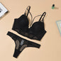 Hollow Out Lingerie Deep-V Neck Fishbone Underwear Push Up Women Sexy Lengthen Bra And Panty Sets Fashion Young Girls Intimates