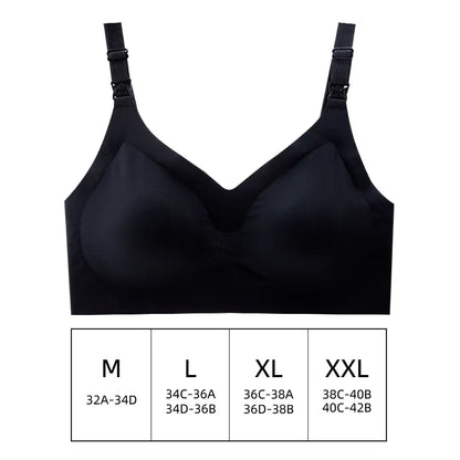 Ultra Thin Laser Cutting Ladies Feeding Bra Removable Padded Breastfeeding Bras Plus Size Push Up Maternity Nursing Bra