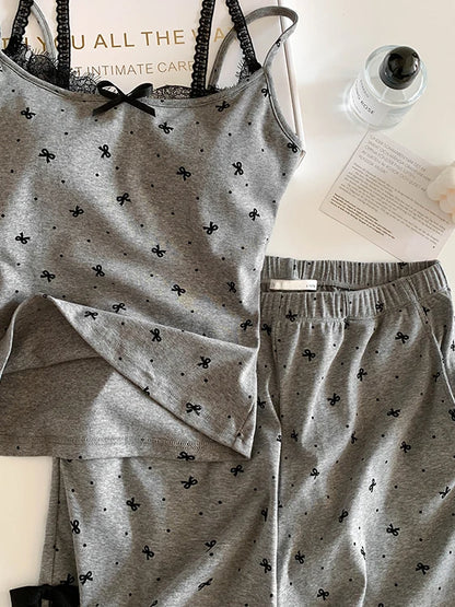 Sexy Modal Cotton Strap Sleepwear Women's Set with Chest Pad Two-Piece Home Clothes Short Sleeve round Neck Summer Nightgown
