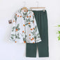 100% Cotton Gauze Women Pajamas Polka Dot Print Sleepwear 2025 Spring Female 2 Piece Set Nightwear Lady Pyjamas Loungewear