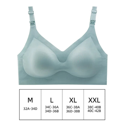 Ultra Thin Laser Cutting Ladies Feeding Bra Removable Padded Breastfeeding Bras Plus Size Push Up Maternity Nursing Bra