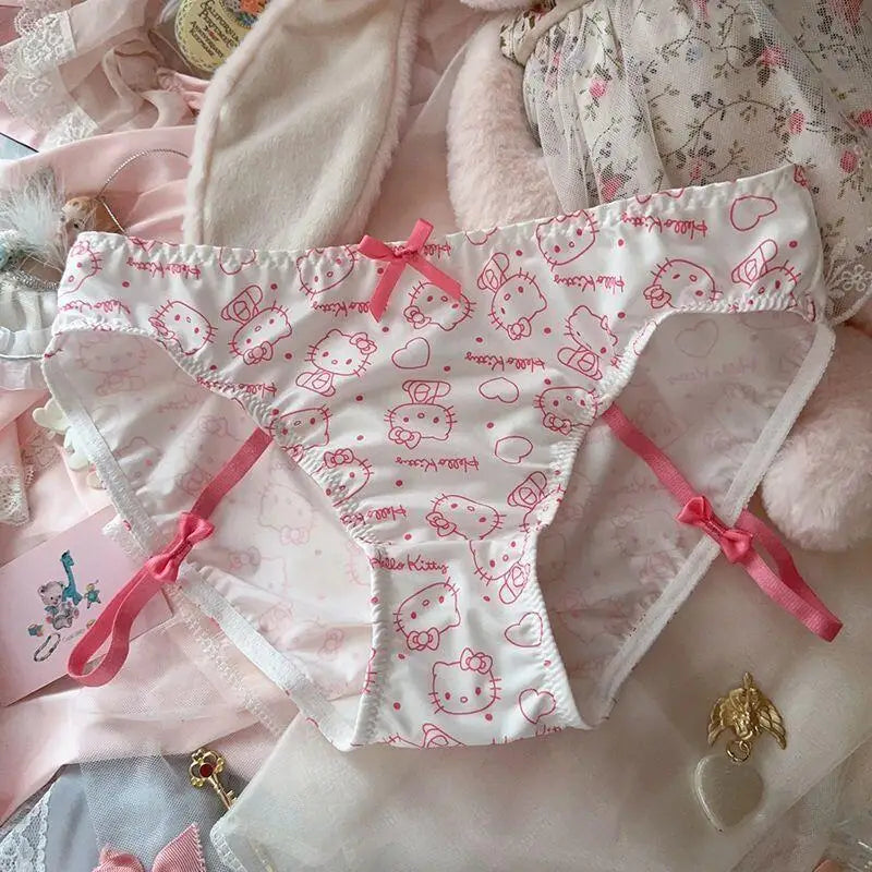 Sanrios Hello Kittys Underwear Cute New Style Cartoon Briefs Creativity Hot Sale Ins Kawaii Student Comfortable Home Pants Girls