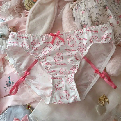 Sanrios Hello Kittys Underwear Cute New Style Cartoon Briefs Creativity Hot Sale Ins Kawaii Student Comfortable Home Pants Girls