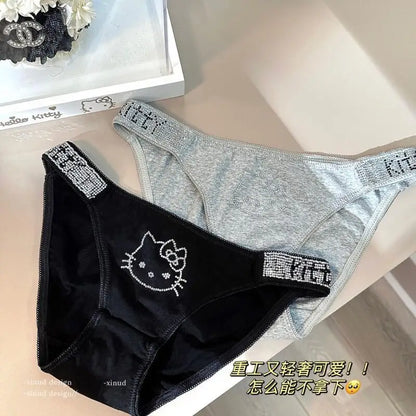Sanrios Hello Kittys Triangle Panties Soft Sexy Girls Party 2026 New Glitter 3D Sweet Spicy Cartoon Light European Comfortable