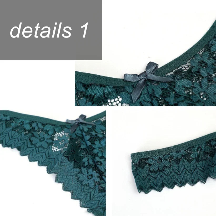 3PC Free Shipping Sexy T Back Woman Thong Panty Mid Waist Lace Panties Transparent Underwear "V-shape" Girls Erotic Panty