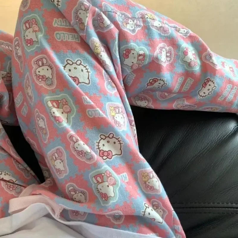 @@ Pajama Pants Women'S Spring Summer Trousers Walk Pants Pink Cartoon Loose Home Pajamas Versatile Home Pants