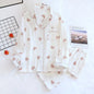 100% Cotton Gauze Women Pajamas Polka Dot Print Sleepwear 2025 Spring Female 2 Piece Set Nightwear Lady Pyjamas Loungewear