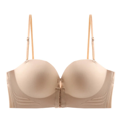 FINETOO Front Closure Sexy Push Up Bra Women Invisible Bras Underwear Lingerie For Female Brassiere Strapless Seamless Bralette