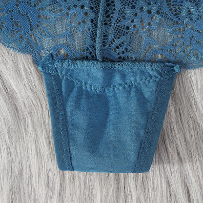 Women's Lace Thong Panties Brazilian Cut Low Waist Sexy See Through Lingerie Hollow Out Comfortable Elastic Underwear