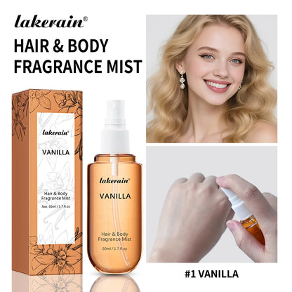 2 Pcs Vanilla Rose Fragrance Spray Hair & Body Fragrance Mist Fresh Long Lasting Fragrance Perfume Travel Size Freshener Spray
