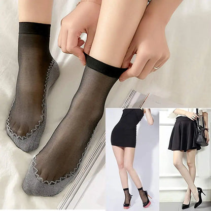 10 Pairs Women Socks Soft Socks Woman Summer Ultrathin Breathable Sock Casual Lightweight Female Transparent Boat Socks