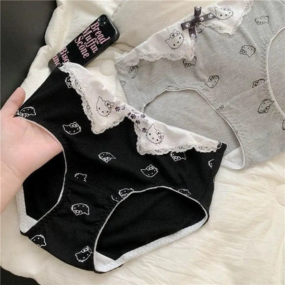 Sanrios Hello Kittys Pure Cotton Underwear Cute New Style Girls Cartoon Briefs Hot Selling Student Comfortable Kawaii Home Pants