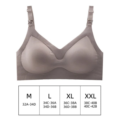 Ultra Thin Laser Cutting Ladies Feeding Bra Removable Padded Breastfeeding Bras Plus Size Push Up Maternity Nursing Bra