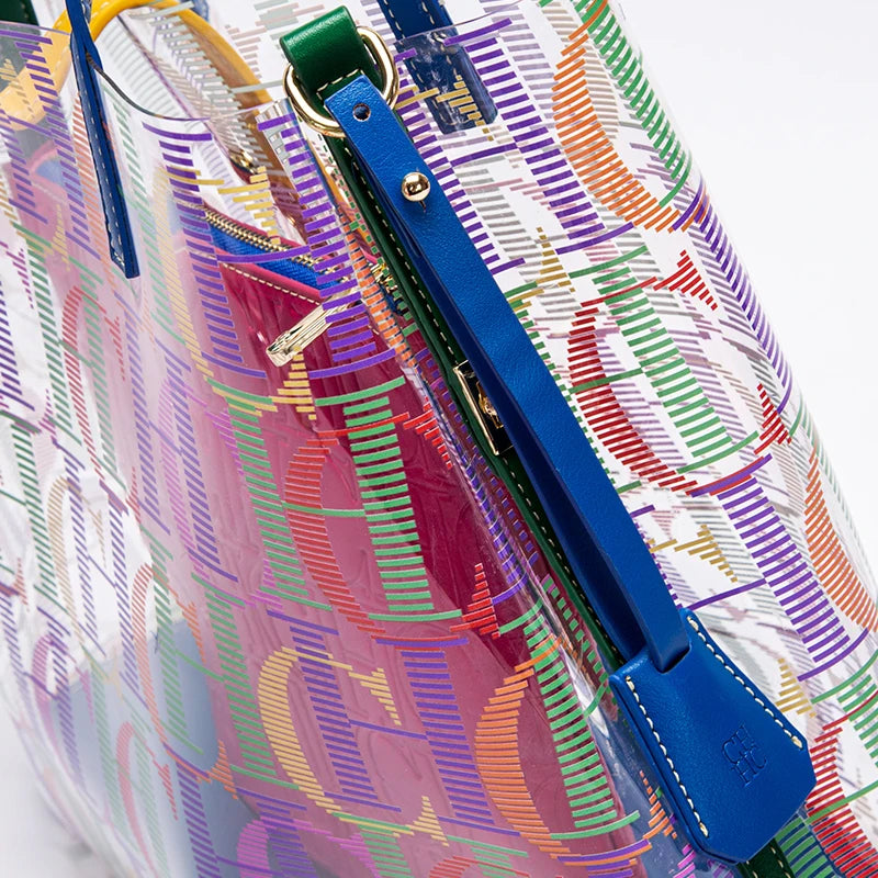 Fashionable Classic Exquisite Craftsmanship 2024 Handbag Large Capacity Transparent Color Fashion Element Women's Shoulder Bag