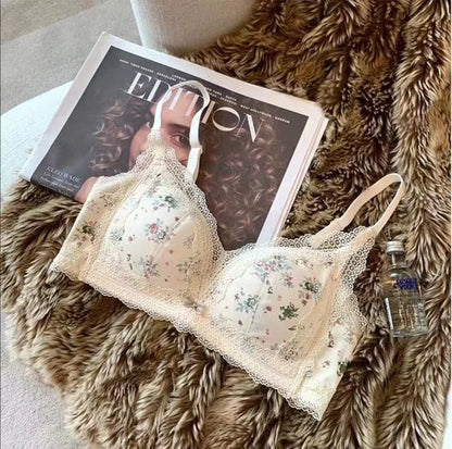Women's Bra Briefs Suit Underwear Fashion Push Up Bra Sexy Lace Panties Girls' Non Steel Ring Brassiere Female Sexy Lingerie Set