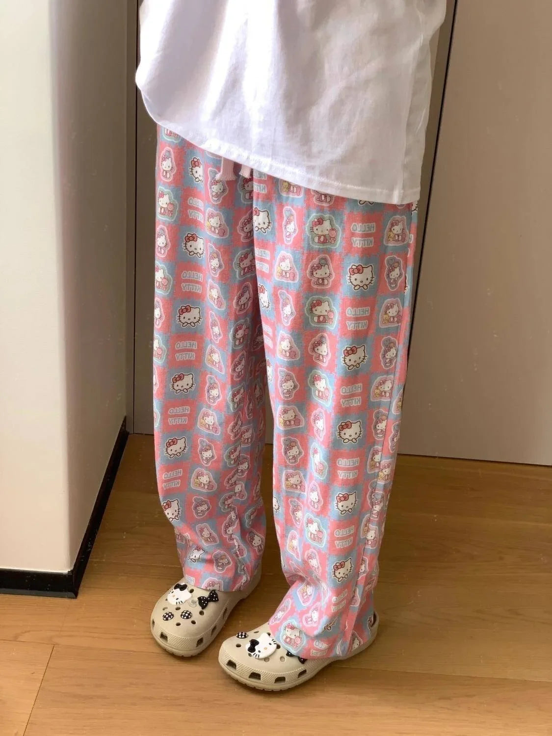 @@ Pajama Pants Women'S Spring Summer Trousers Walk Pants Pink Cartoon Loose Home Pajamas Versatile Home Pants