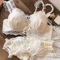 Japanese sweet underwear women's small chest pushup thin underwire adjustable bra set for girls