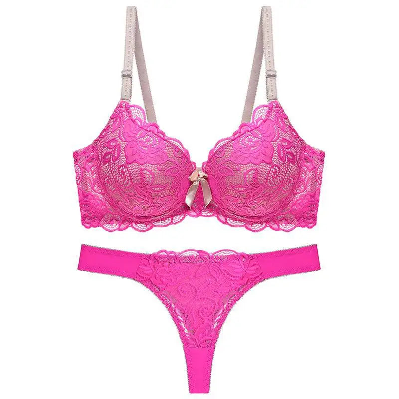 New Sexy Women Bras Set Push Up Underwear 34/75 36/80 38/85 40/90 42/95 ABCDE Cup Plus Size Lace Lady Lingerie