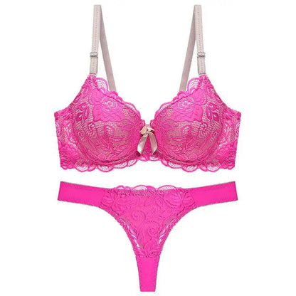 New Sexy Women Bras Set Push Up Underwear 34/75 36/80 38/85 40/90 42/95 ABCDE Cup Plus Size Lace Lady Lingerie