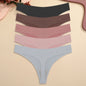 5PCS Ice Silk Seamless Thongs Women's Sexy Invisible Underwear Ultra-thin Low Waist G-String Breathable Stretchy Bikini Lingerie