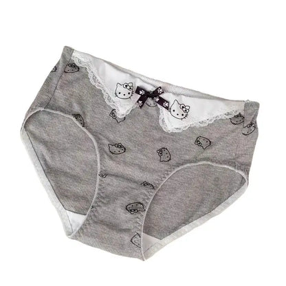 Sanrios Hello Kittys Pure Cotton Underwear Cute New Style Girls Cartoon Briefs Hot Selling Student Comfortable Kawaii Home Pants