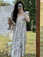 Sweet Princess Style Women's Lace Nightgown Set with Chest Pad V-Neck Short Pants Cotton Summer Sleepwear Casual Home Clothes