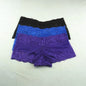 3pcs M-XXL Female Boxers Underwear Silk Boyshorts Women Transparent Panties Shorts Ladies Perspective Lingerie