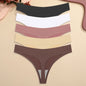 5PCS Ice Silk Seamless Thongs Women's Sexy Invisible Underwear Ultra-thin Low Waist G-String Breathable Stretchy Bikini Lingerie