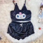 New cartoon Kuromi My Melody Cinnamoroll Sexy Pajamas Hot Girls Flannel Cartoon Fluffy Suspender Pajamas Shorts Set Girls Gift
