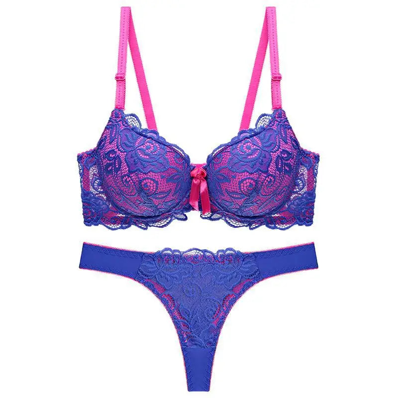 New Sexy Women Bras Set Push Up Underwear 34/75 36/80 38/85 40/90 42/95 ABCDE Cup Plus Size Lace Lady Lingerie