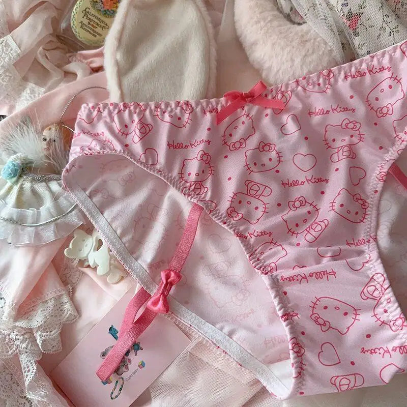 Sanrios Hello Kittys Underwear Cute New Style Cartoon Briefs Creativity Hot Sale Ins Kawaii Student Comfortable Home Pants Girls