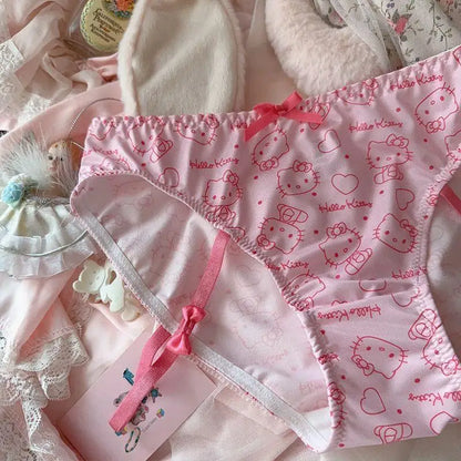 Sanrios Hello Kittys Underwear Cute New Style Cartoon Briefs Creativity Hot Sale Ins Kawaii Student Comfortable Home Pants Girls