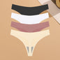 4PCS Ultra-thin Seamless Underwear Women's Invisible Panties Sexy Ice Silk Thongs Low Waist Breathable Bikini Stretchy Lingerie