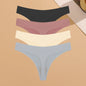 4PCS Ultra-thin Seamless Underwear Women's Invisible Panties Sexy Ice Silk Thongs Low Waist Breathable Bikini Stretchy Lingerie