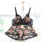 Women's Bra Set Sexy Lace Printed Embroidery Plus Size Full Cup Female Lingerie Suit 34 36 - 48 B C D E F