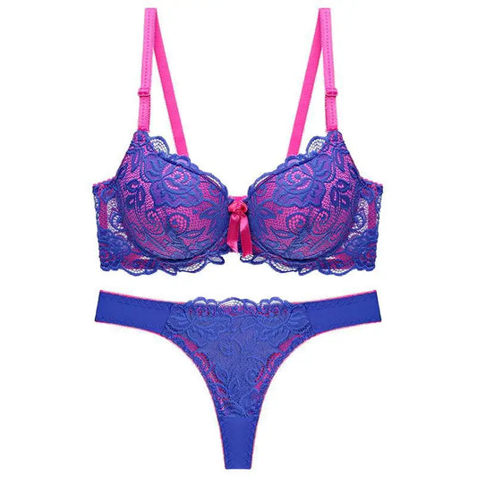New Sexy Women Bras Set Push Up Underwear 34/75 36/80 38/85 40/90 42/95 ABCDE Cup Plus Size Lace Lady Lingerie
