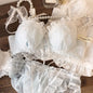 Japanese sweet underwear women's small chest pushup thin underwire adjustable bra set for girls