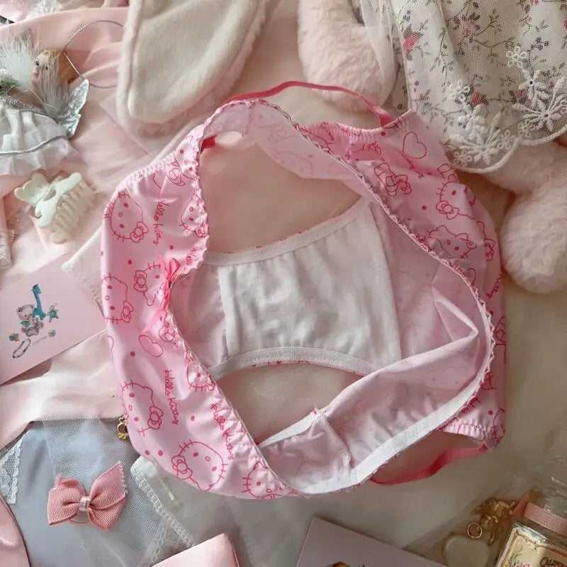 Sanrios Hello Kittys Underwear Cute New Style Cartoon Briefs Creativity Hot Sale Ins Kawaii Student Comfortable Home Pants Girls
