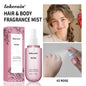 2 Pcs Vanilla Rose Fragrance Spray Hair & Body Fragrance Mist Fresh Long Lasting Fragrance Perfume Travel Size Freshener Spray