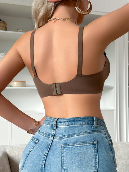 Women'S Breastfeeding Wave Border V-Neck Seamless Comfort Without Steel Ring Gathering Maternity Underwear