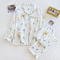 100% Cotton Gauze Women Pajamas Polka Dot Print Sleepwear 2025 Spring Female 2 Piece Set Nightwear Lady Pyjamas Loungewear