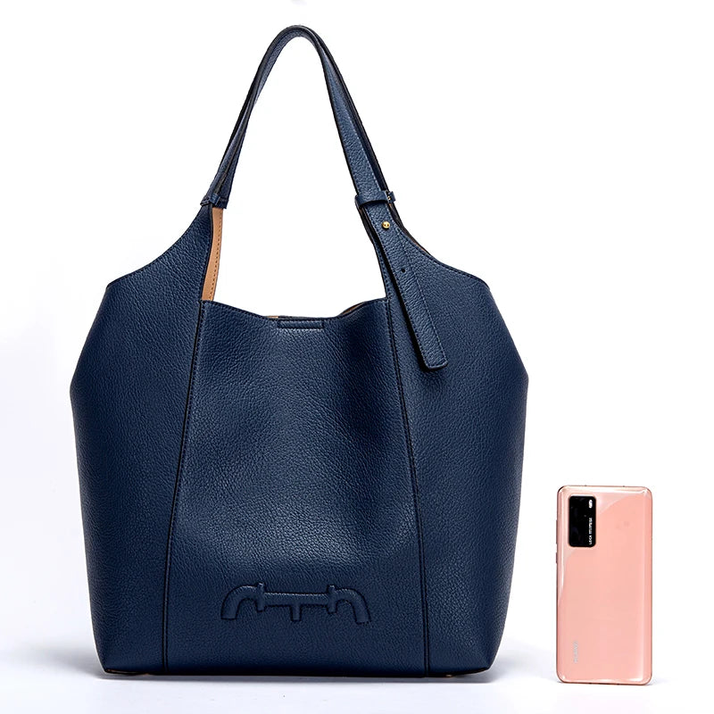 Retro Fashion Women's New Solid Color Shoulder Bag PU Material Versatile Commuter Women's Large Capacity Handbag