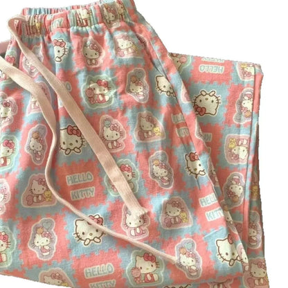 @@ Pajama Pants Women'S Spring Summer Trousers Walk Pants Pink Cartoon Loose Home Pajamas Versatile Home Pants